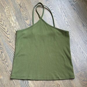 NWOT cabi Olive Green Ribbed Tank Top size medium